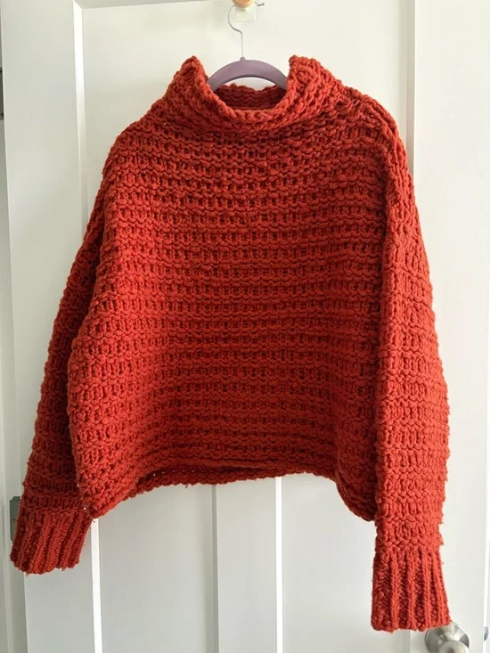 Free People Cozy Chunky Knit Women's Sweater - Rust - Picture 3 of 4